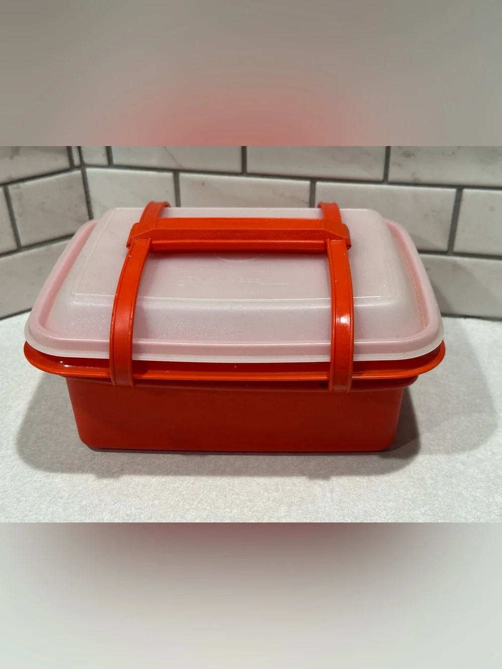 Vintage 3 Piece Set Tupperware Luncbox/ Ice Cream Keeper #|254-18Paprika/Red